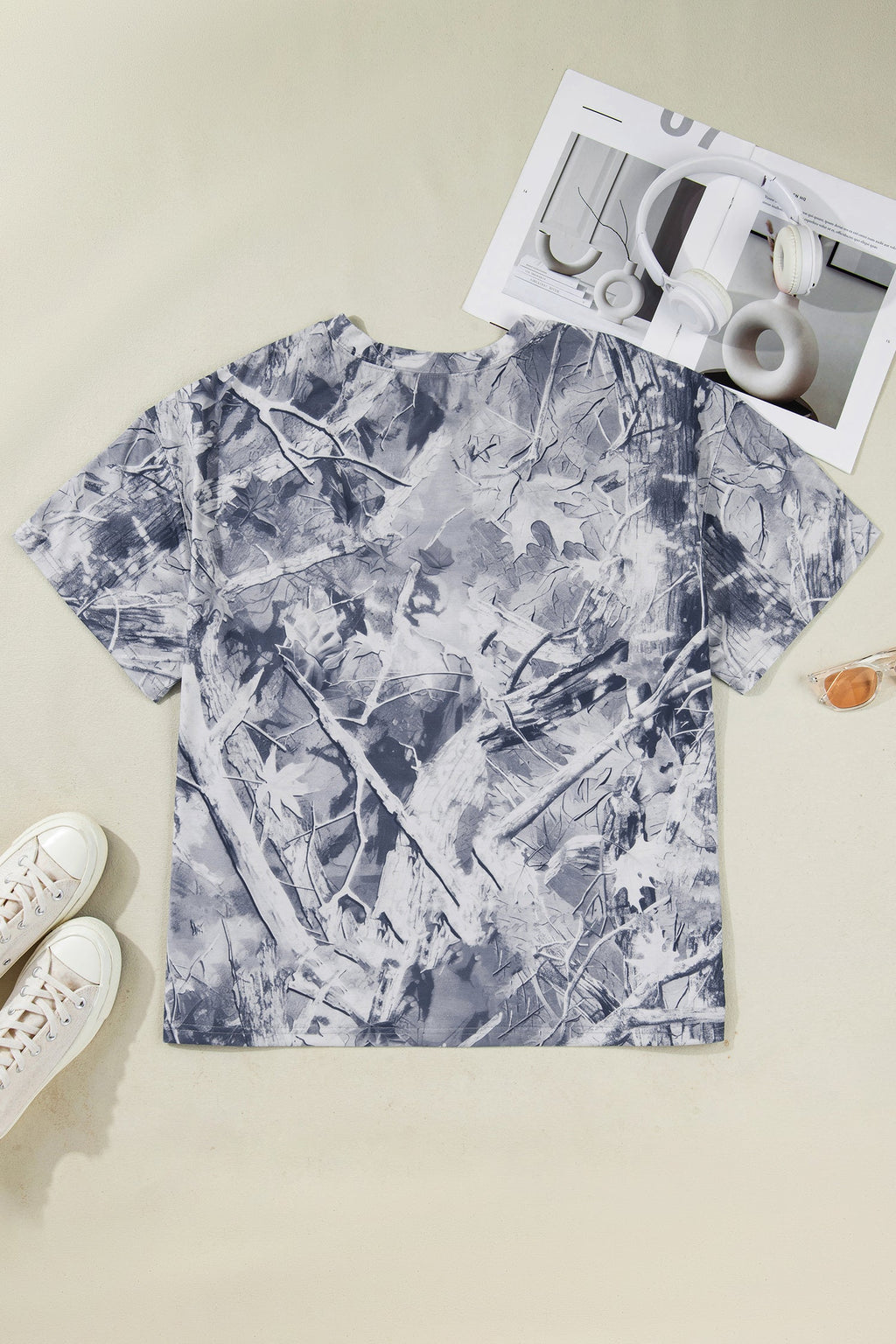 Gray Woodland Camouflage LOVE LIKE JESUS Plus Size T Shirt