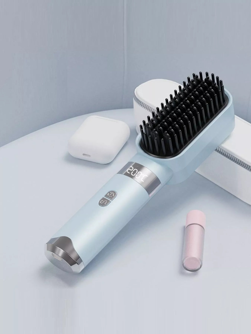 2-in-1 Portable Wireless Ionic Brush Straightener Comb