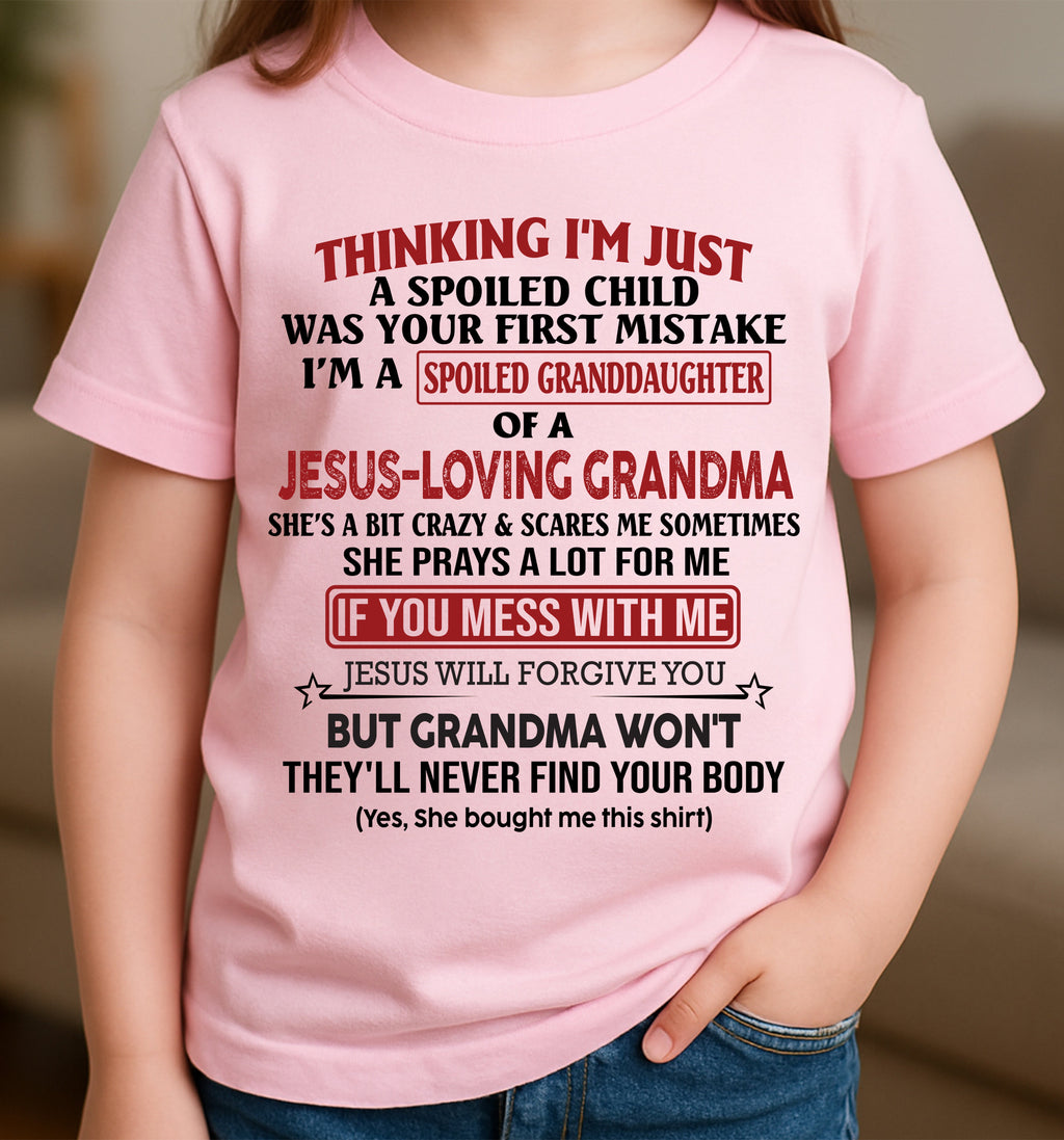 Christian Girl Shirt – Spoiled by Grandma – From Grandma to Granddaughter NGHL00 (SKU07-181-00)