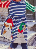 Children's Animal Applique Striped Dress