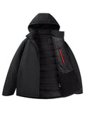 Men's Plus Size Zip Up Hooded Puffer Jacket