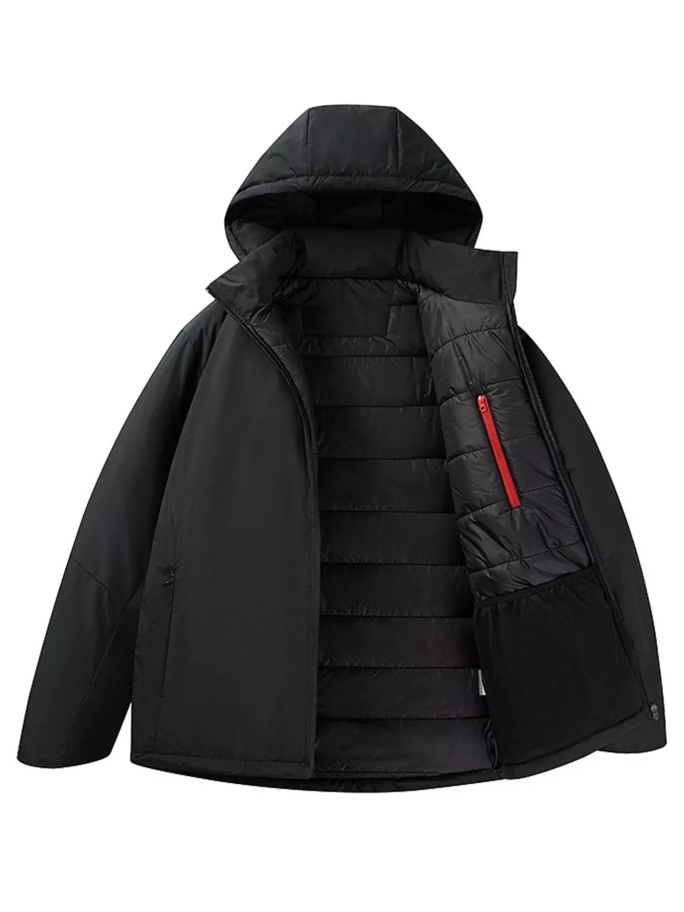 Men's Plus Size Zip Up Hooded Puffer Jacket