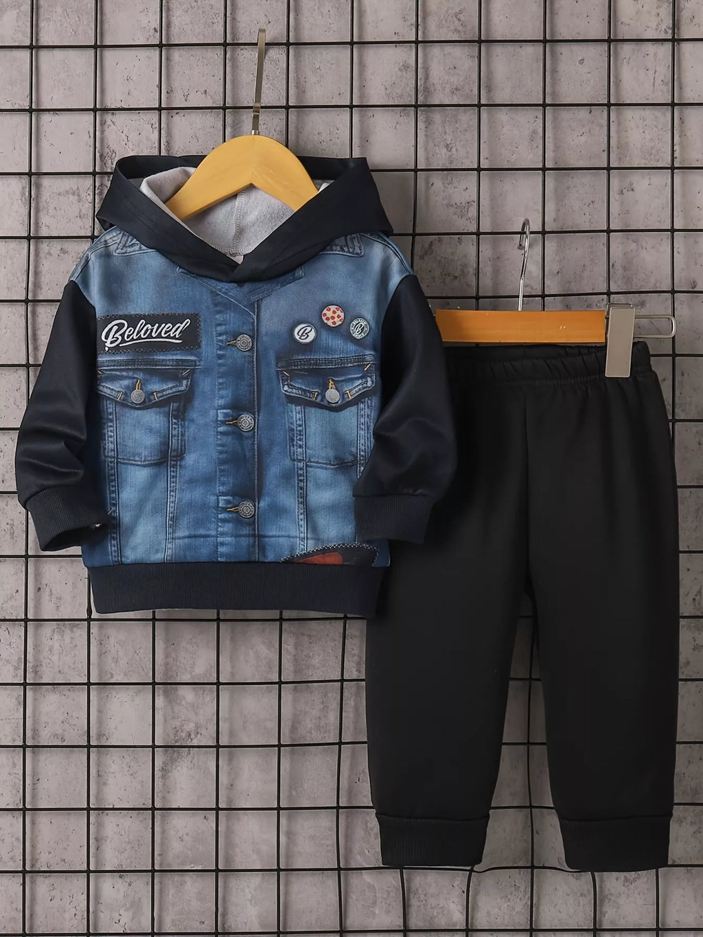 Children's Button Up Hooded Jacket & Pants Set