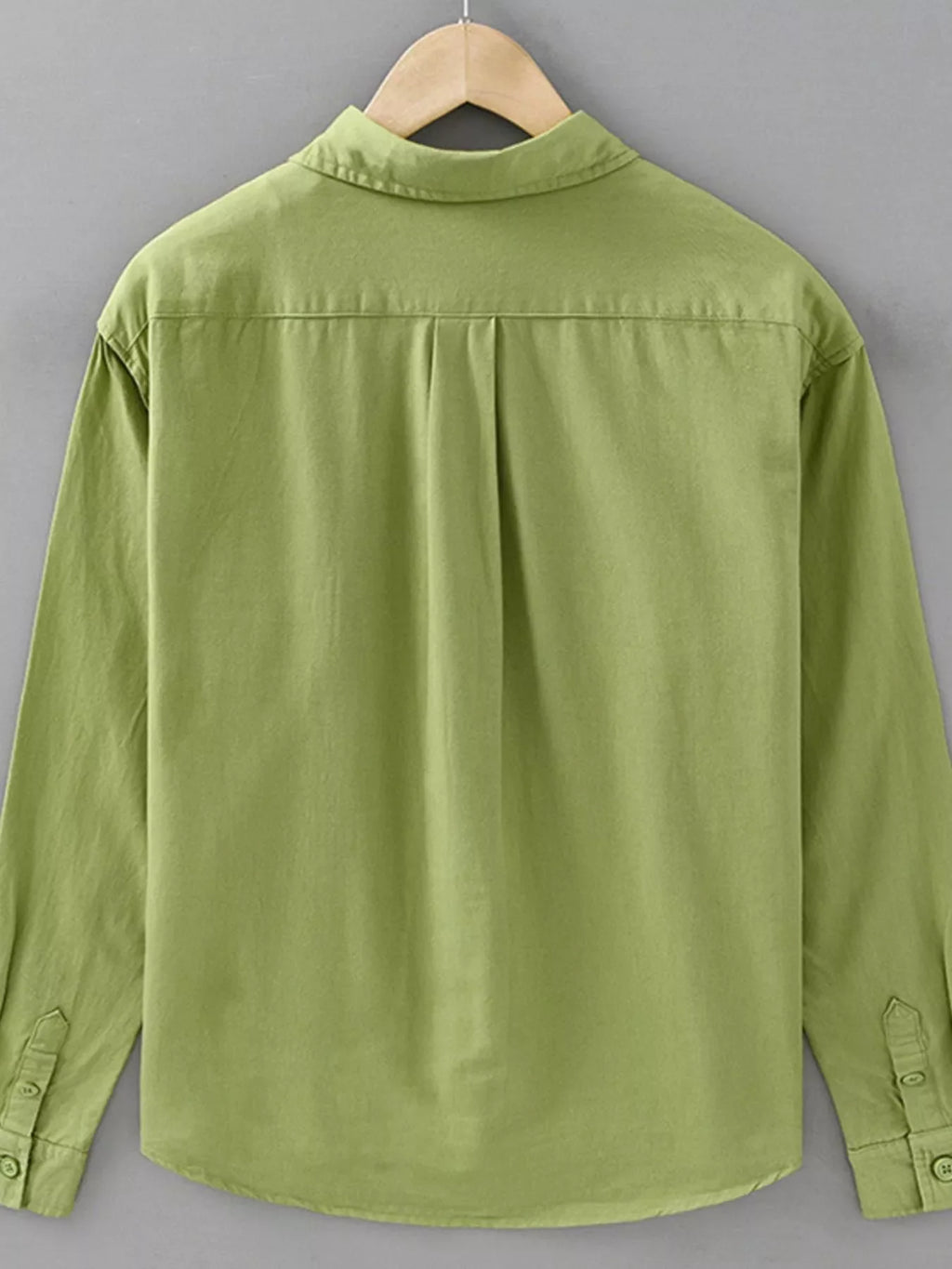 Men's Plus Size Casual Solid Color Long Sleeve Shirt