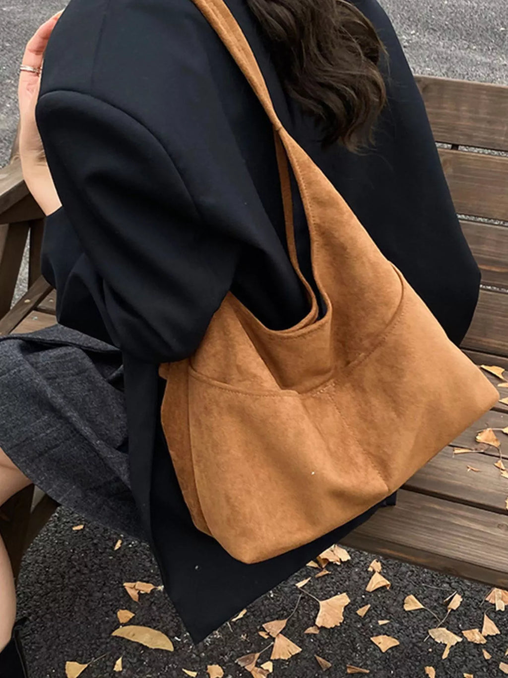 Minimalist Suede Shoulder Bag