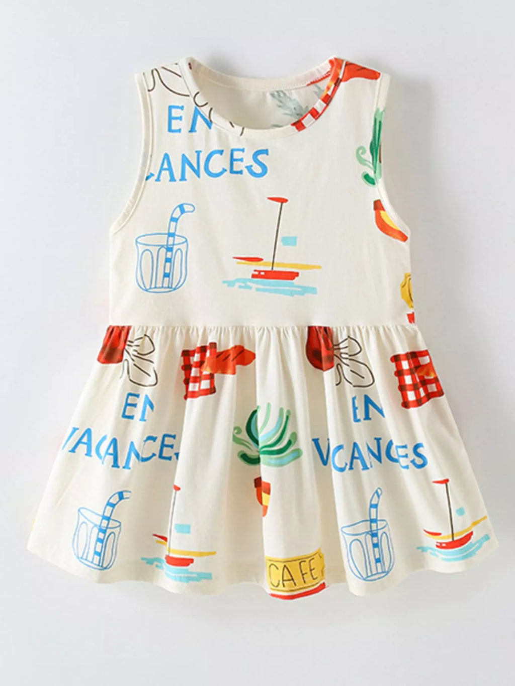 Children's Printed Sleeveless Summer Dress
