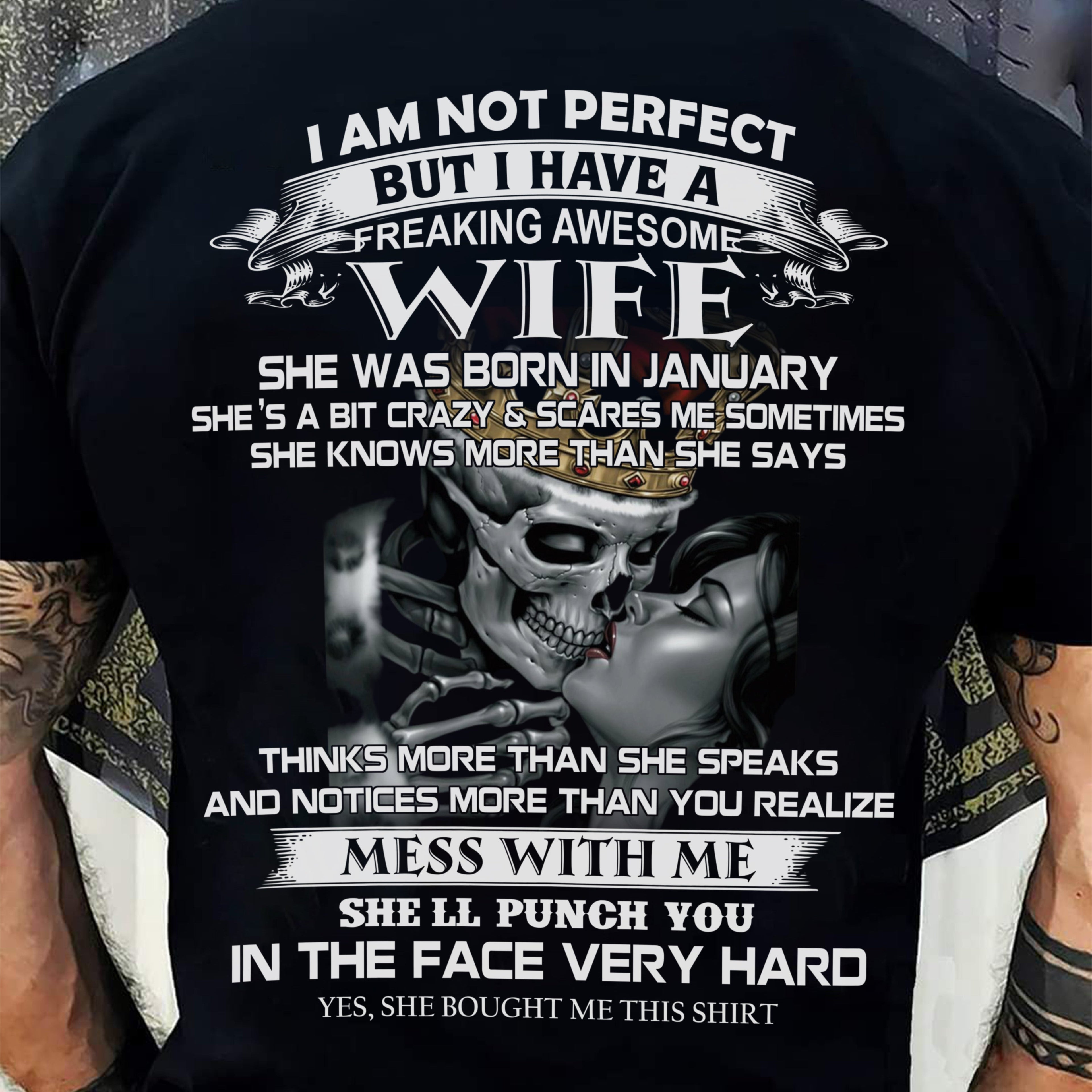 January - I Am Not Perfect But I Have A Freaking Awesome Wife - Gift For Husband From Wife - NGHL01 (SKU06-34-01)