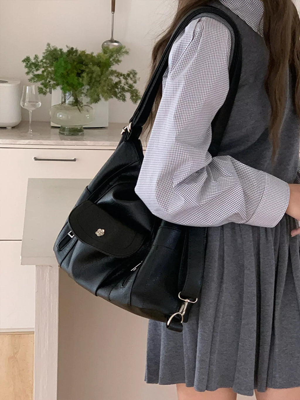 Multiple Pockets Adjustable Strap Shoulder Bag