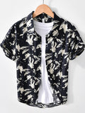 Men's Plus Size Printed Short Sleeve Casual Shirt