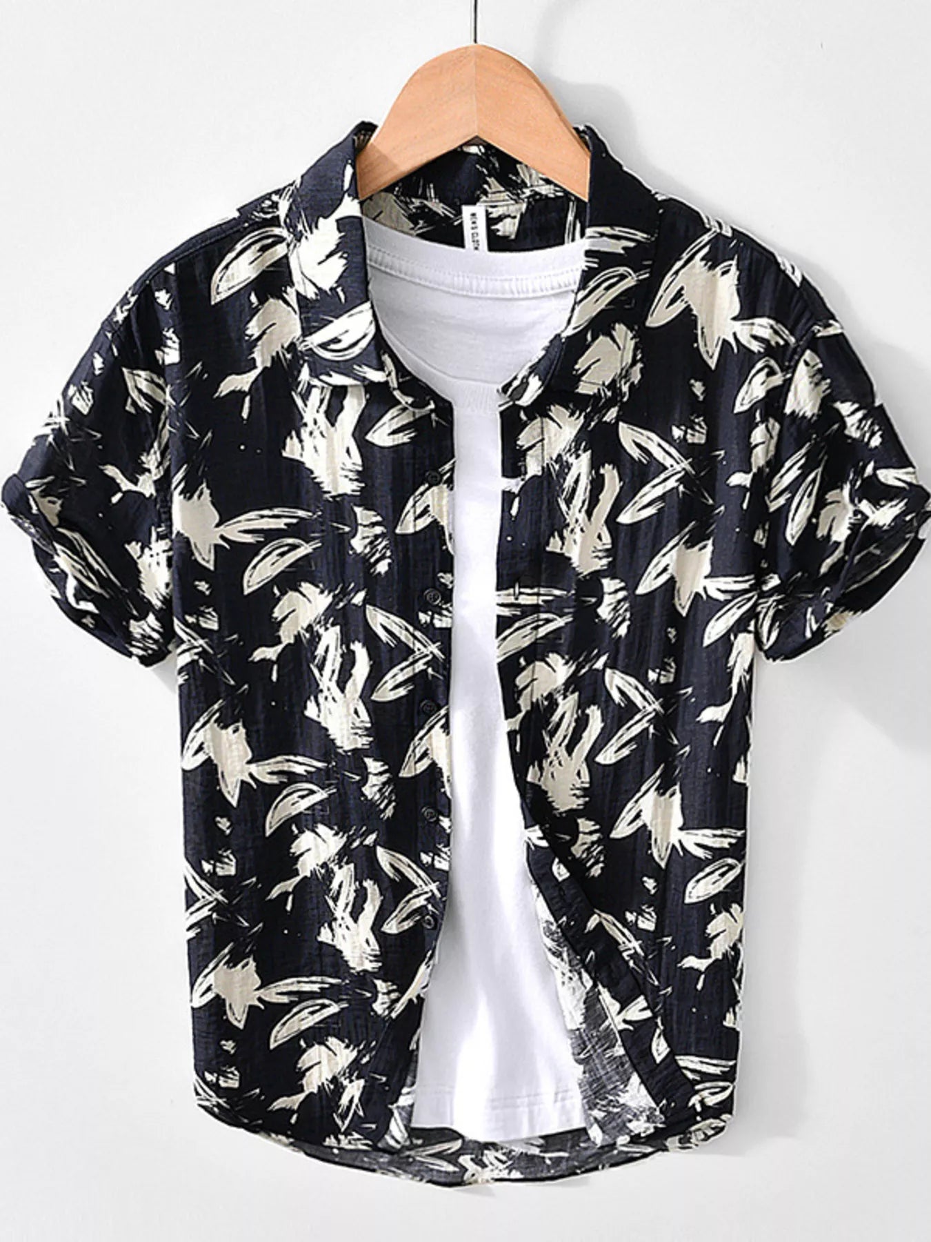 Men's Plus Size Printed Short Sleeve Casual Shirt