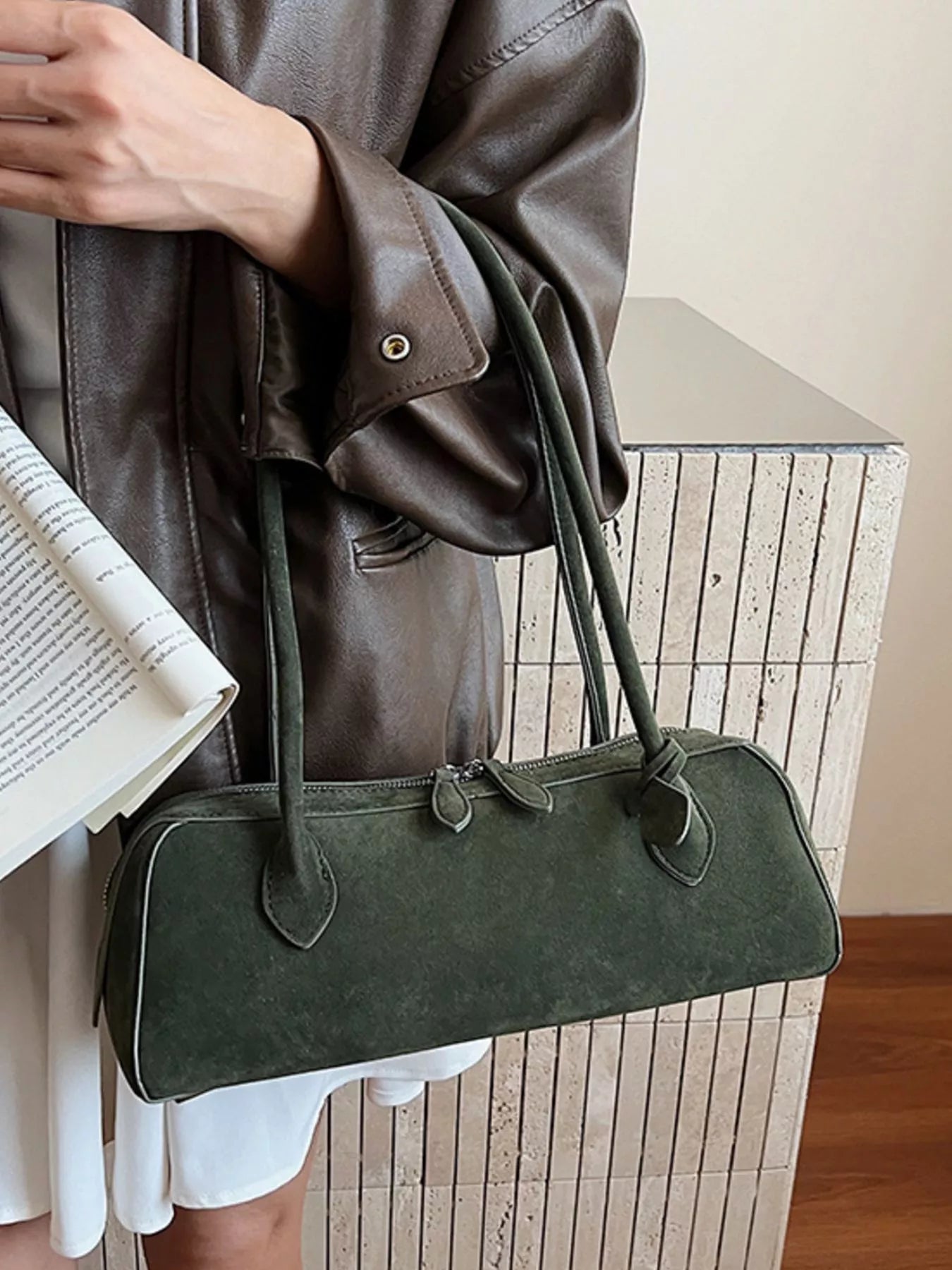 Solid Color Shoulder Bag