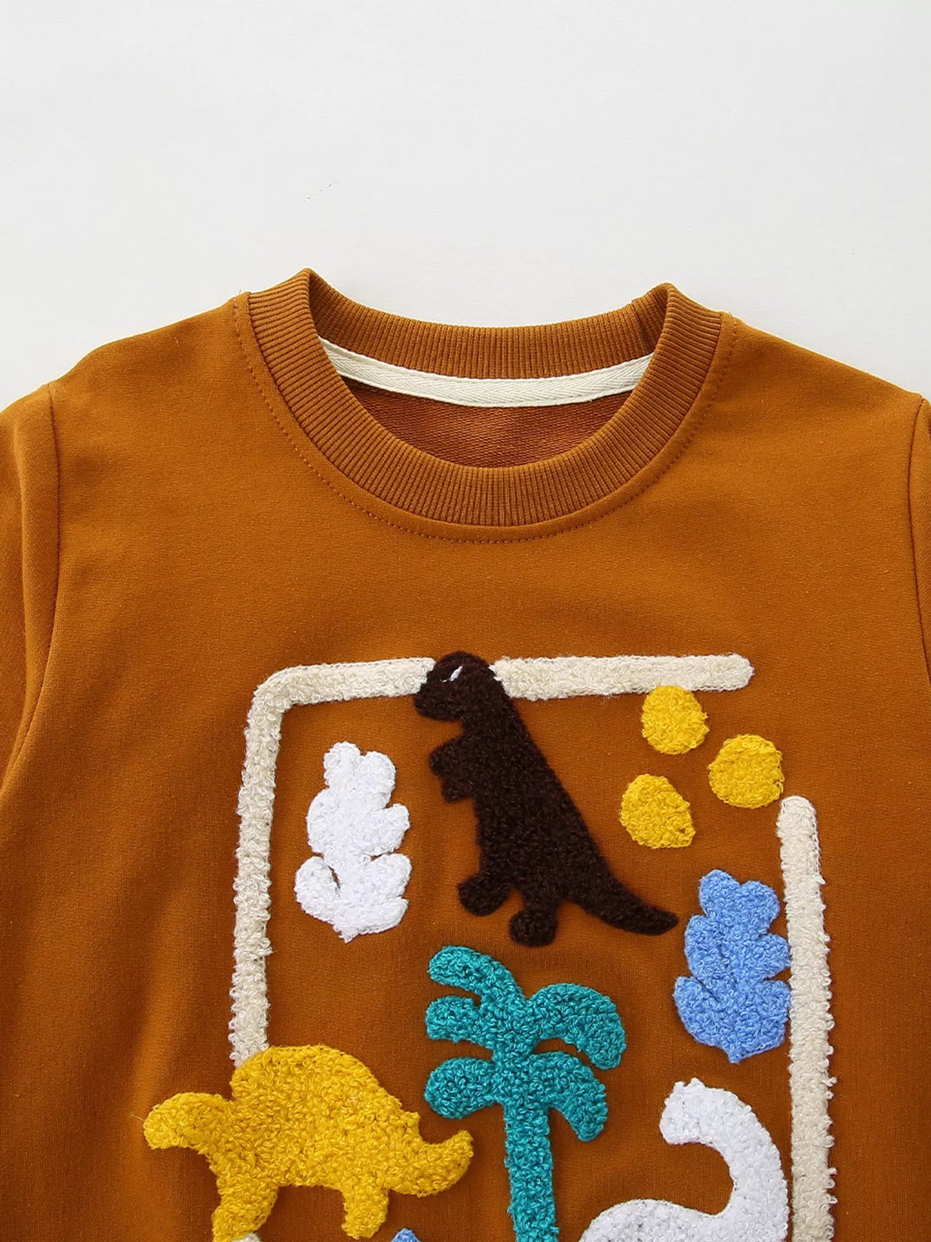 Children's Dinosaur Applique Crew Neck Sweatshirt
