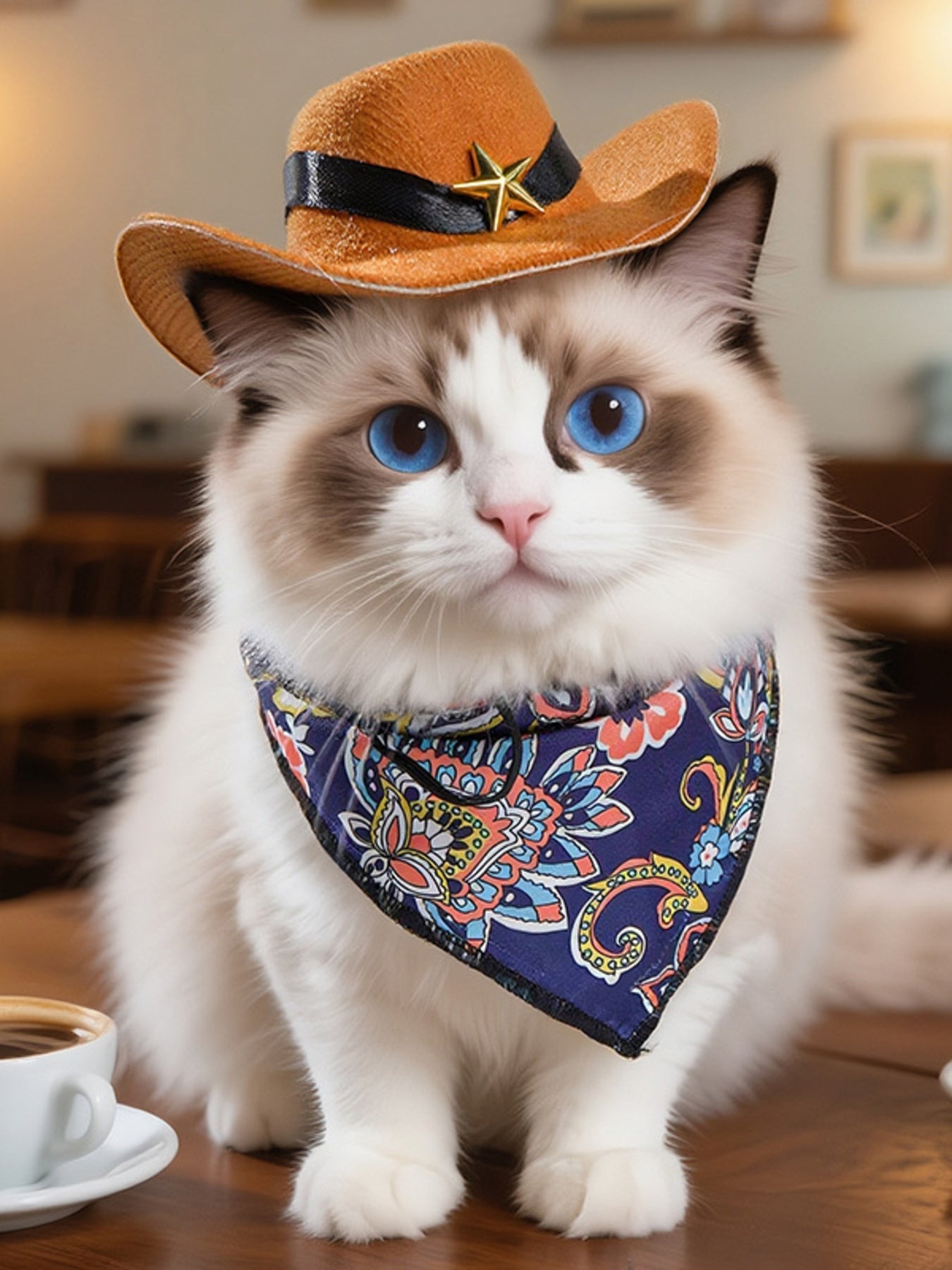 Paisley Print Pet Scarf & Hat