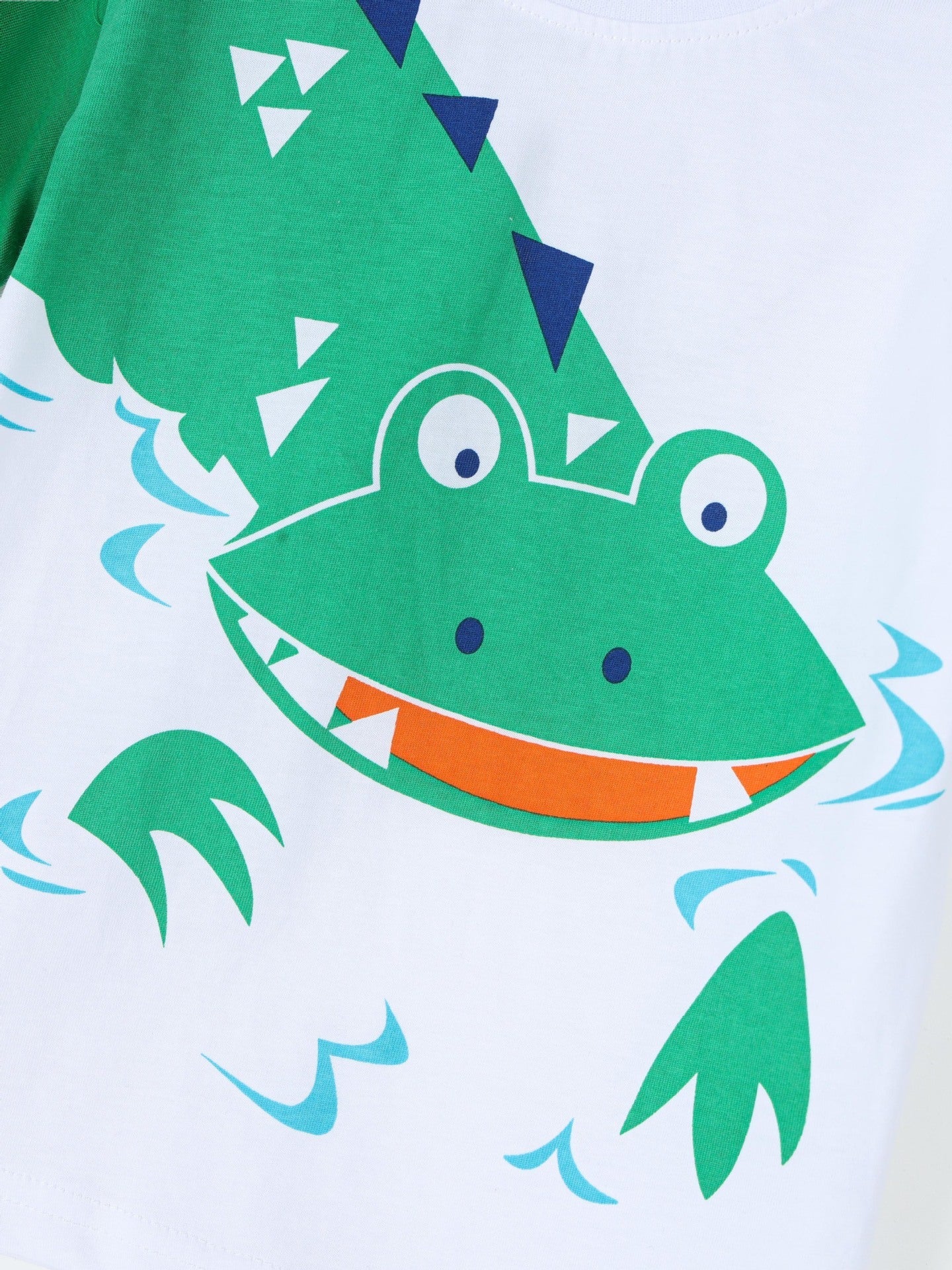 Children's Crocodile Graphic Round Neck T-Shirt
