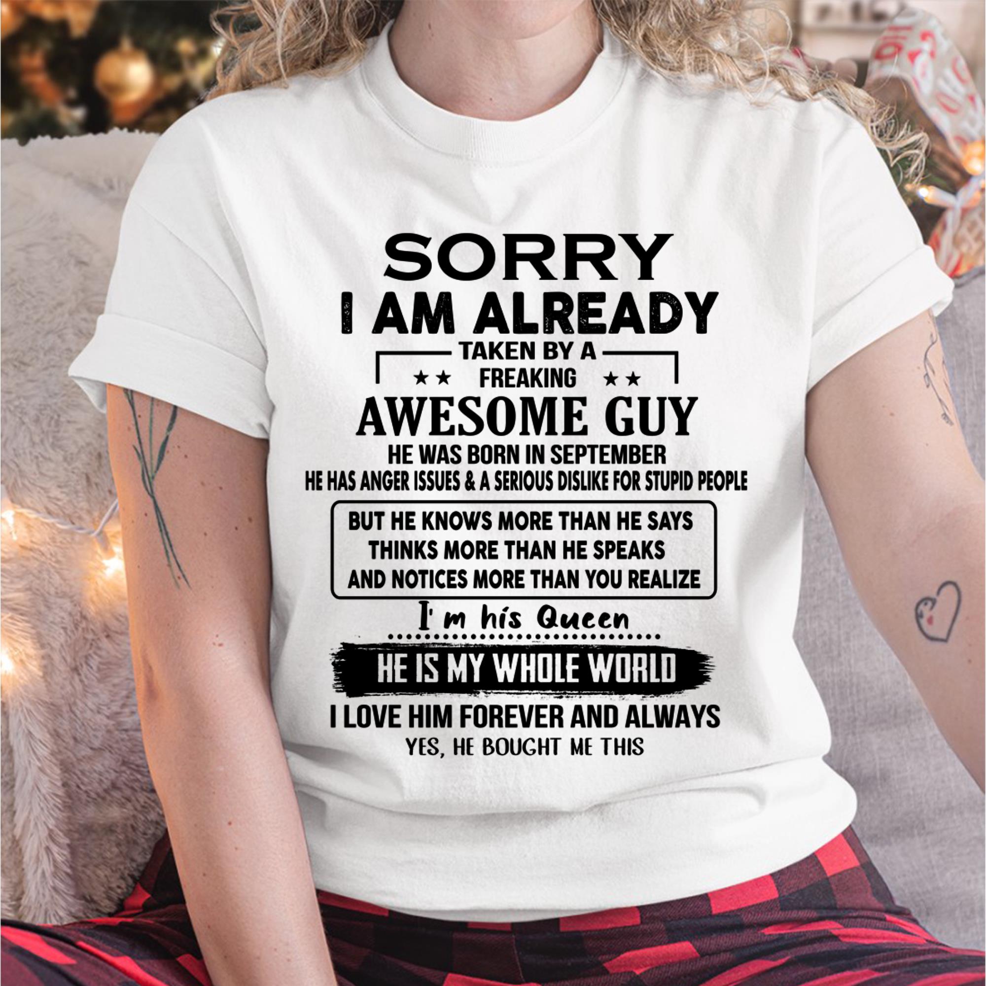 September - Awesome Guy - Perfect gift for your girlfriend or wife  From Husband - NGHL09 (SKUT08-11-09)