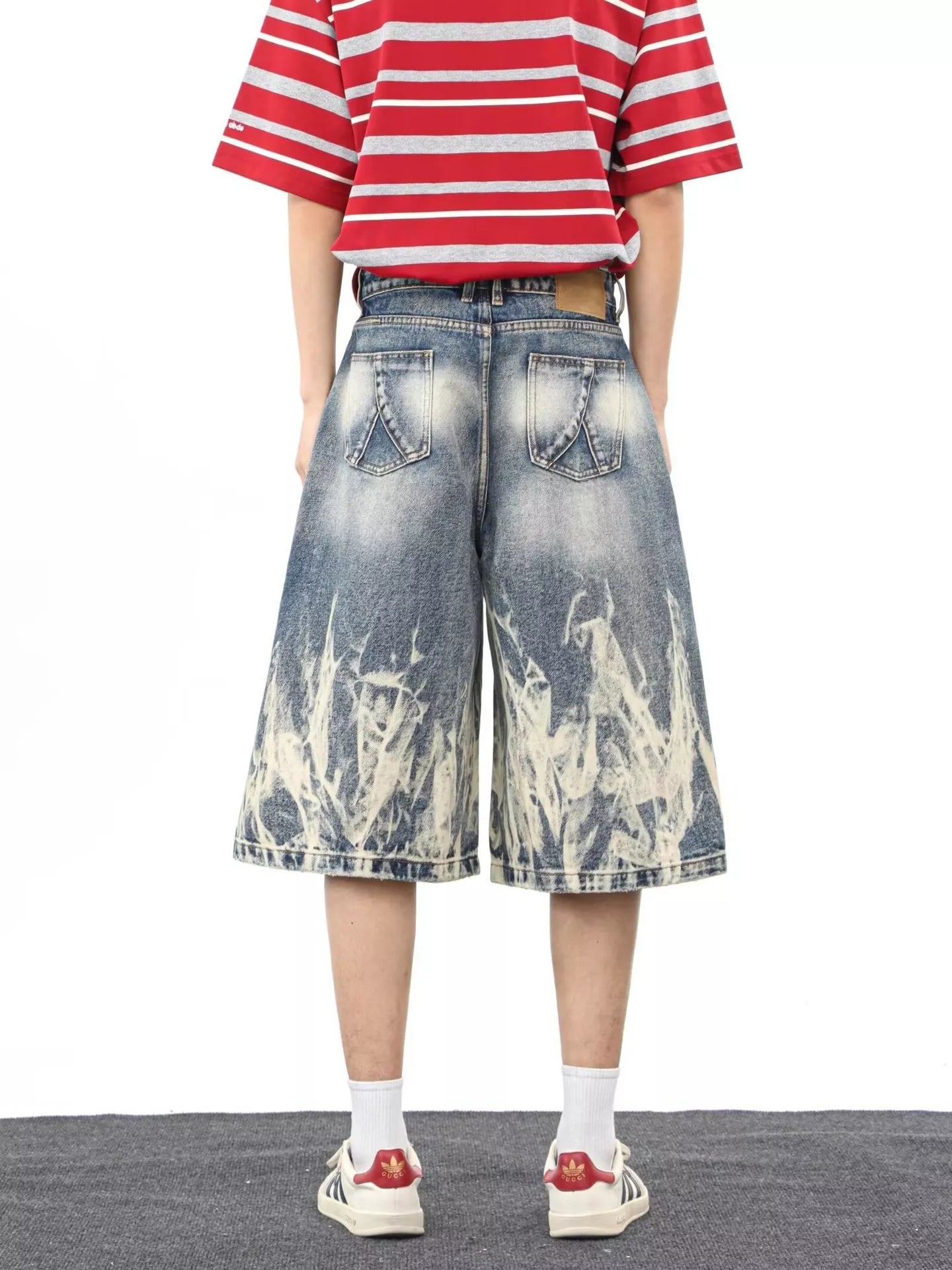 Men's Full Size Wide-Leg Denim Shorts Plus Size