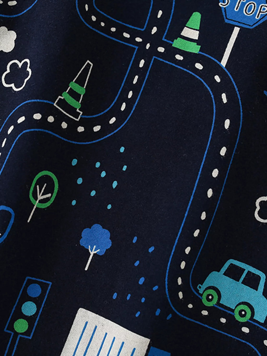 Children's Construction Vehicle Print Short Sleeve T-Shirt