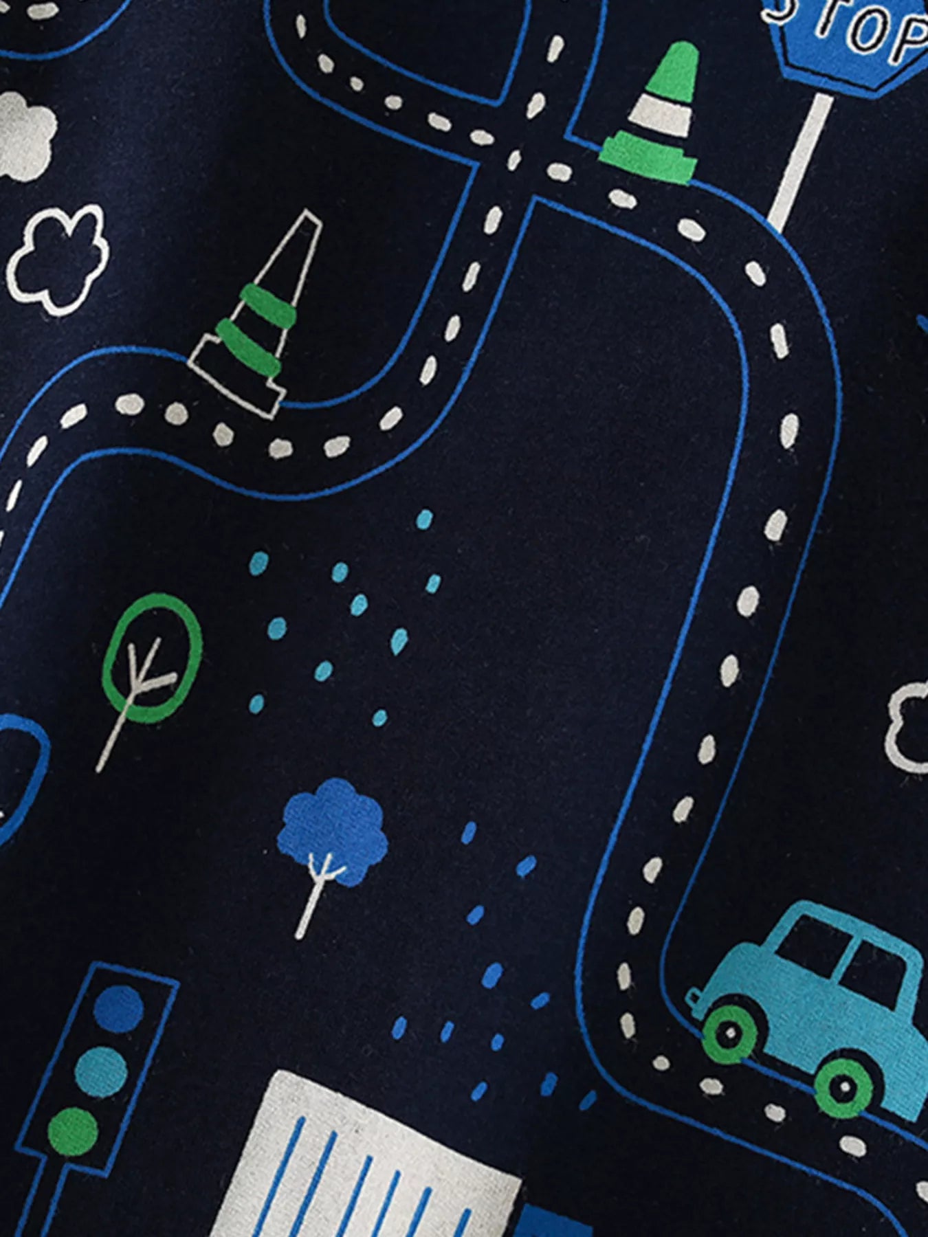 Children's Construction Vehicle Print Short Sleeve T-Shirt