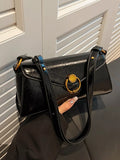 Retro Ring Decor Shoulder Bag