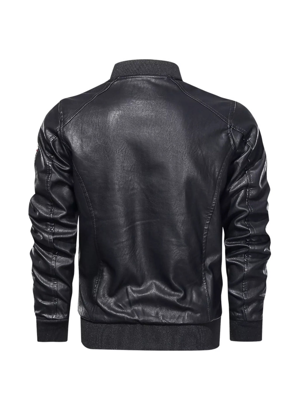 Men's Plus Size Zip Up Leather Jacket