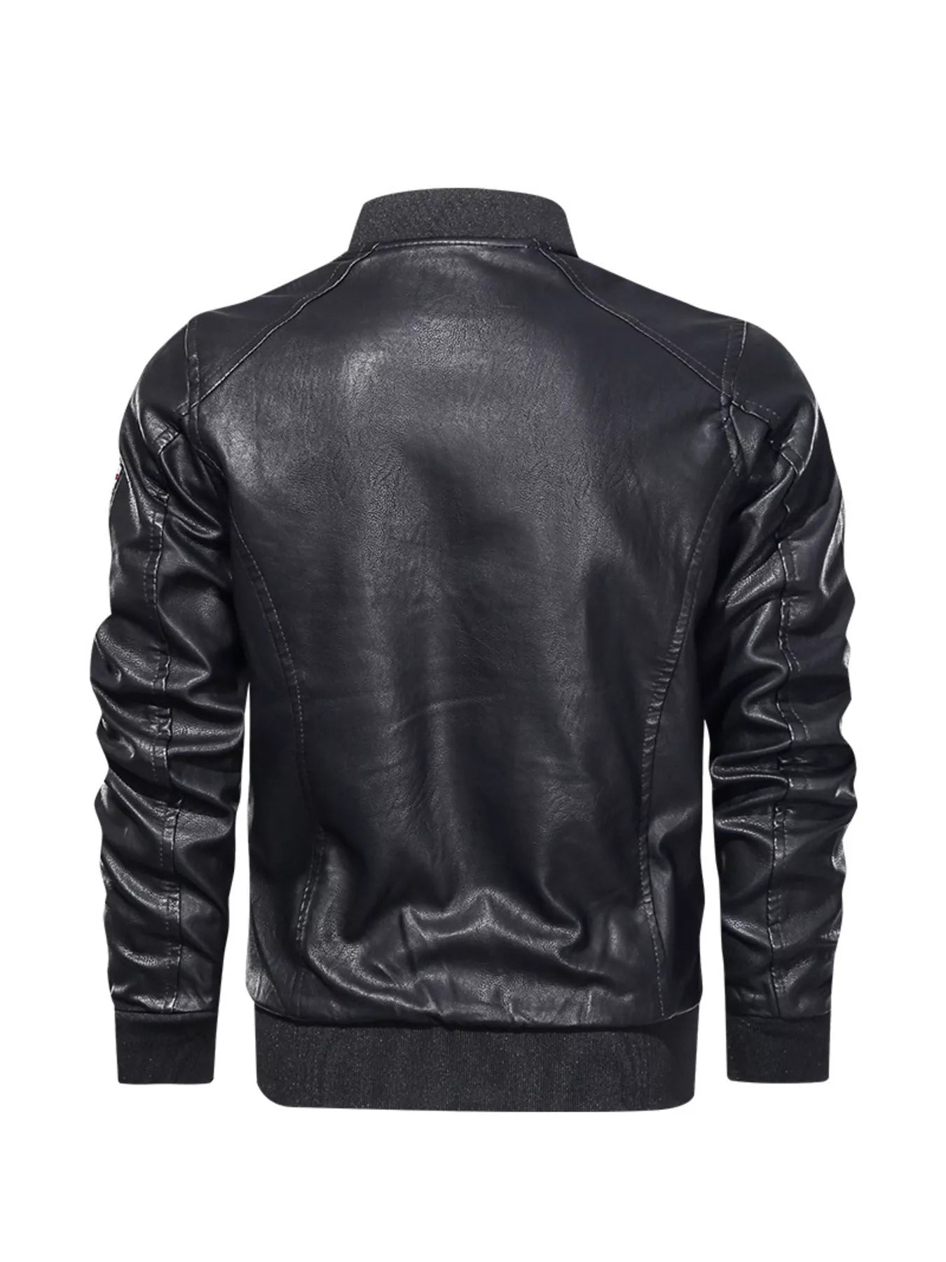 Men's Plus Size Zip Up Leather Jacket