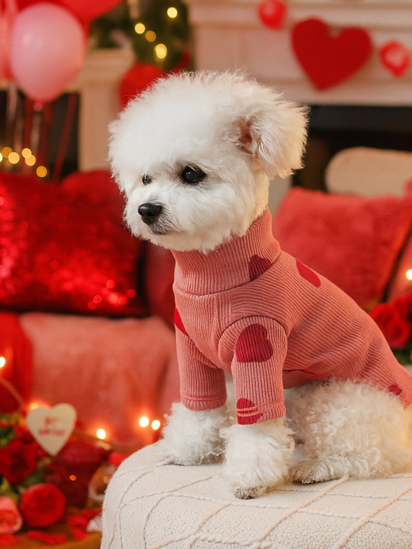 Heart Pattern Pet Sweater