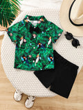 Children's Tropical Print Shirt & Shorts Set