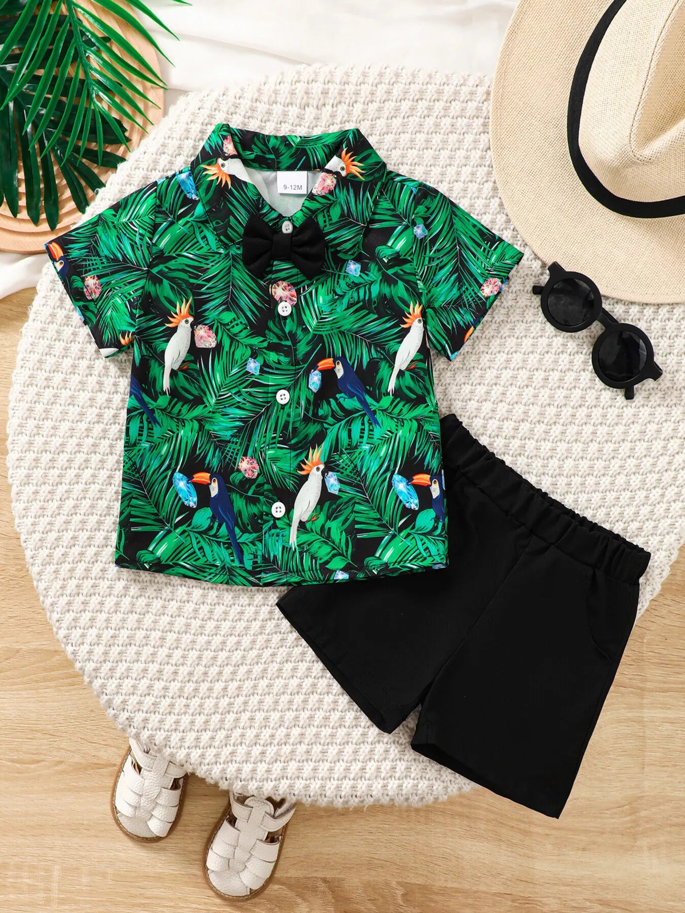 Children's Tropical Print Shirt & Shorts Set
