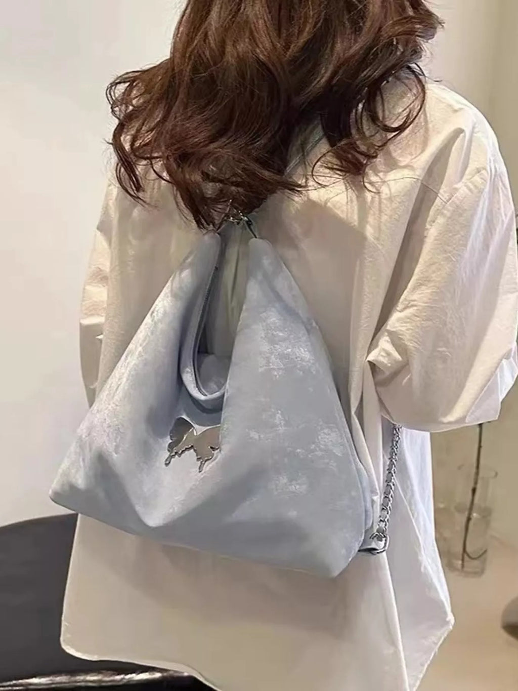 Butterfly Decor Convertible Shoulder Bag
