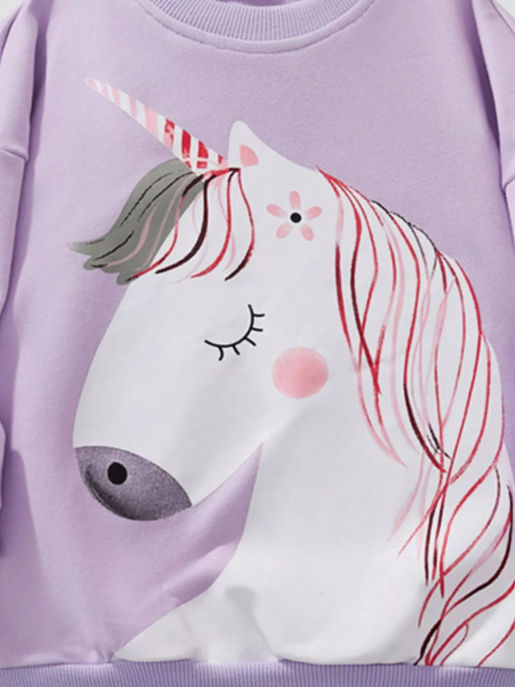 Children's Unicorn Graphic Round Neck Sweatshirt
