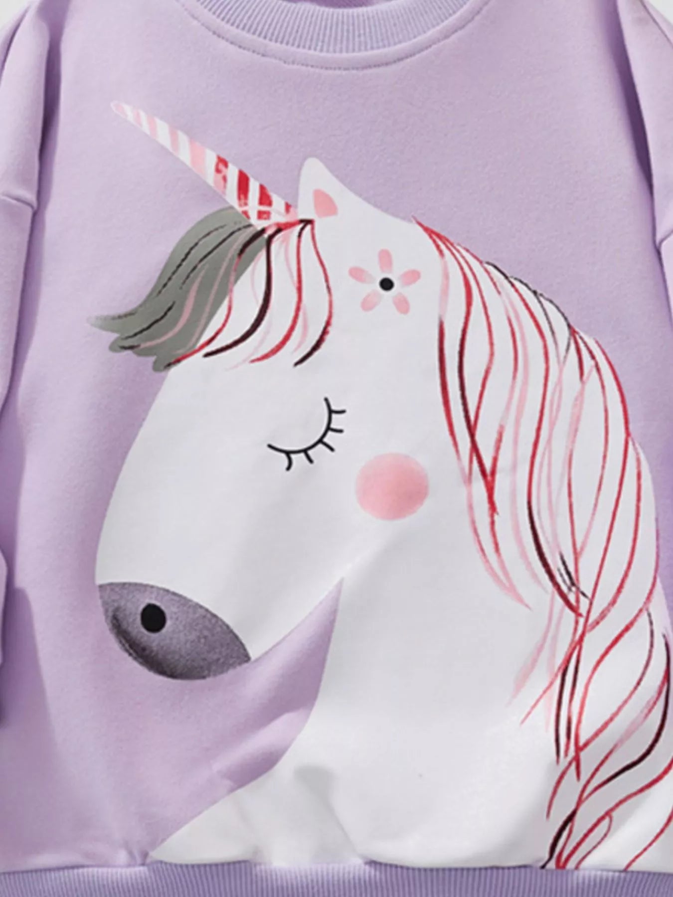 Children's Unicorn Graphic Round Neck Sweatshirt