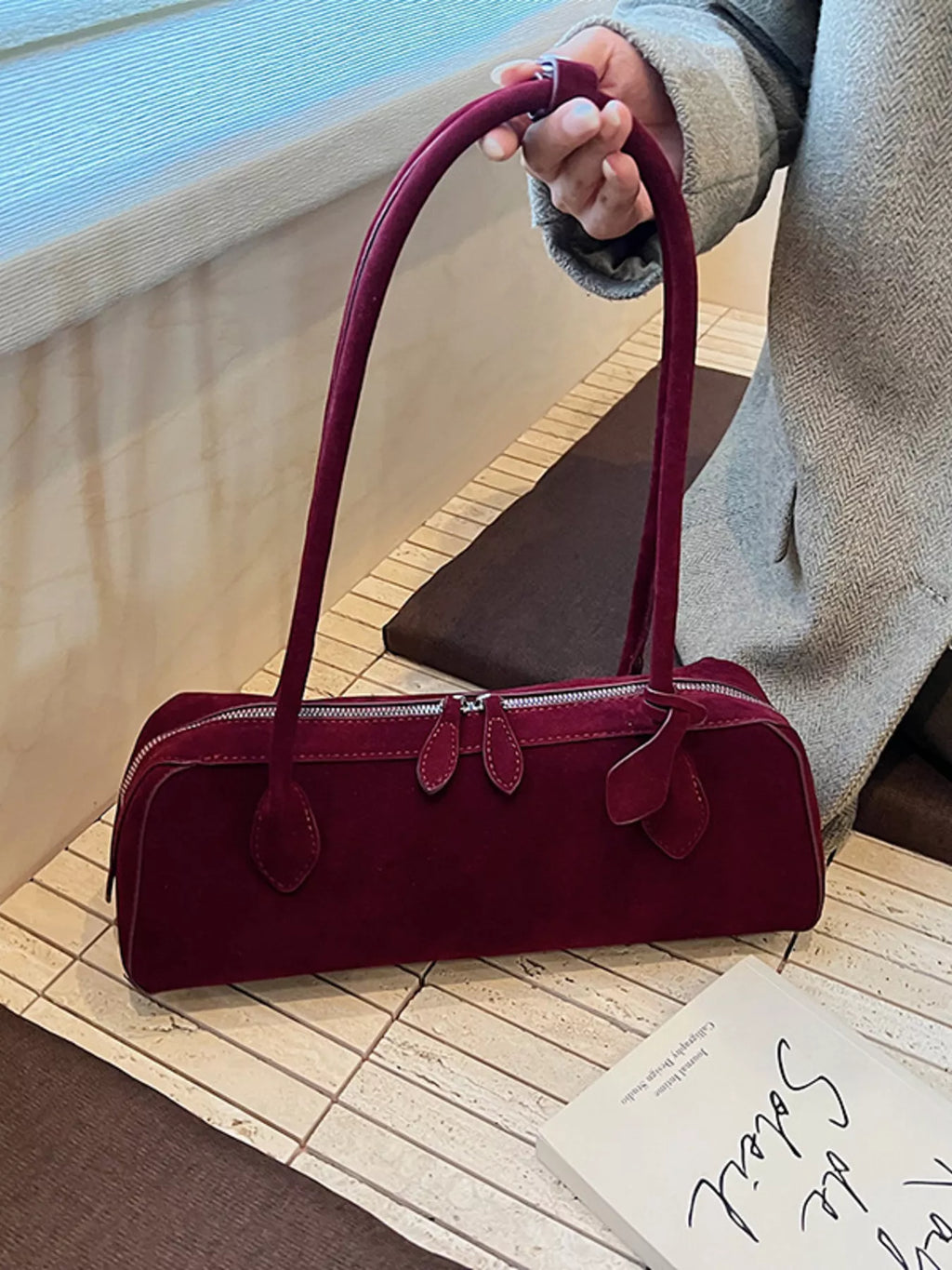 Solid Color Shoulder Bag
