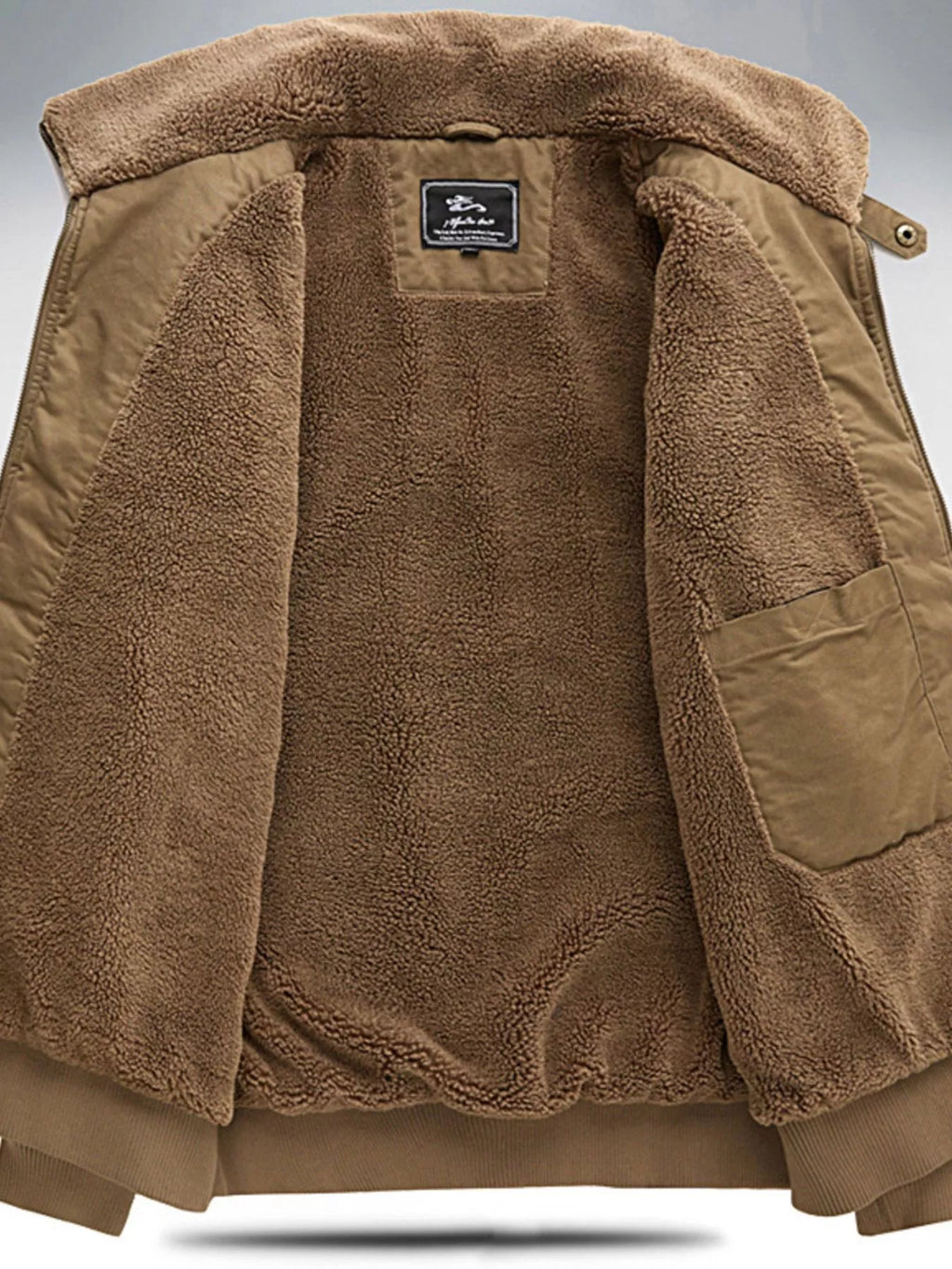 Men's Plus Size Sherpa Lined Zip Up Jacket