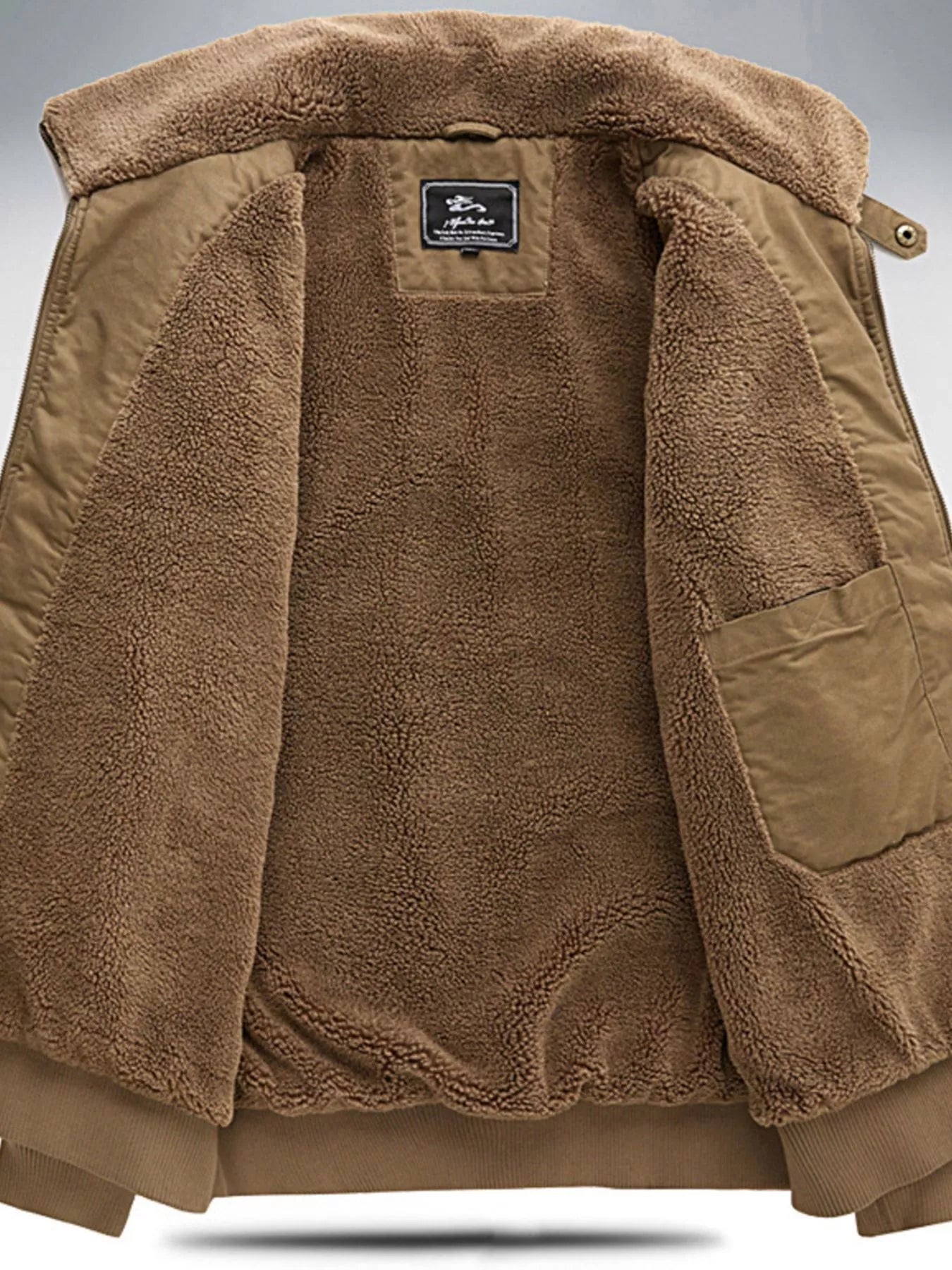 Men's Plus Size Sherpa Lined Zip Up Jacket