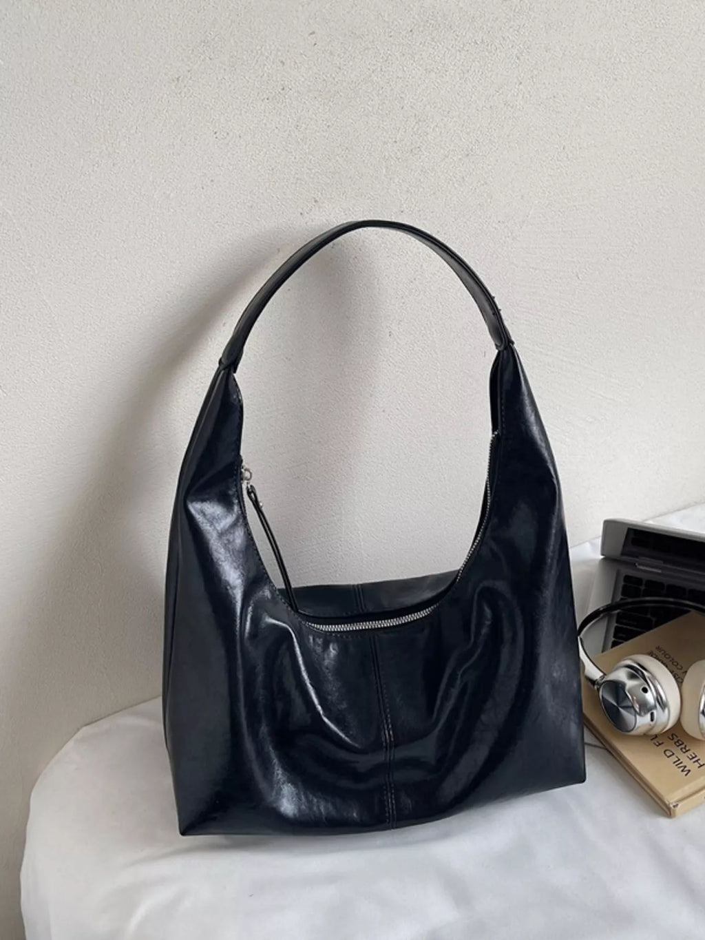 PU Leather Hobo Shoulder Bag