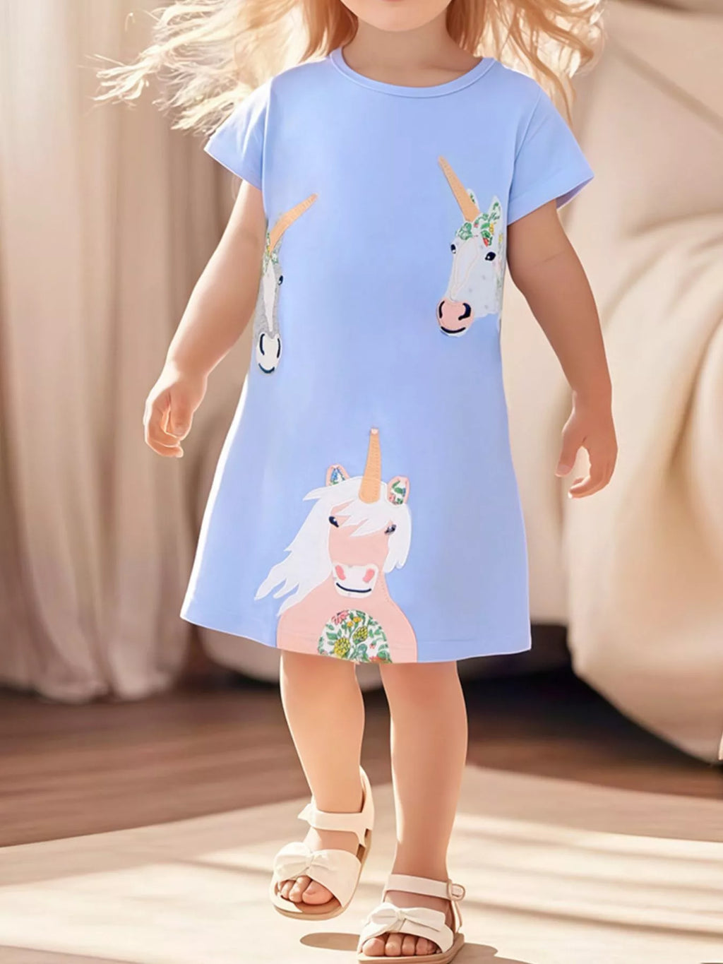 Children's Unicorn Print Casual Dress