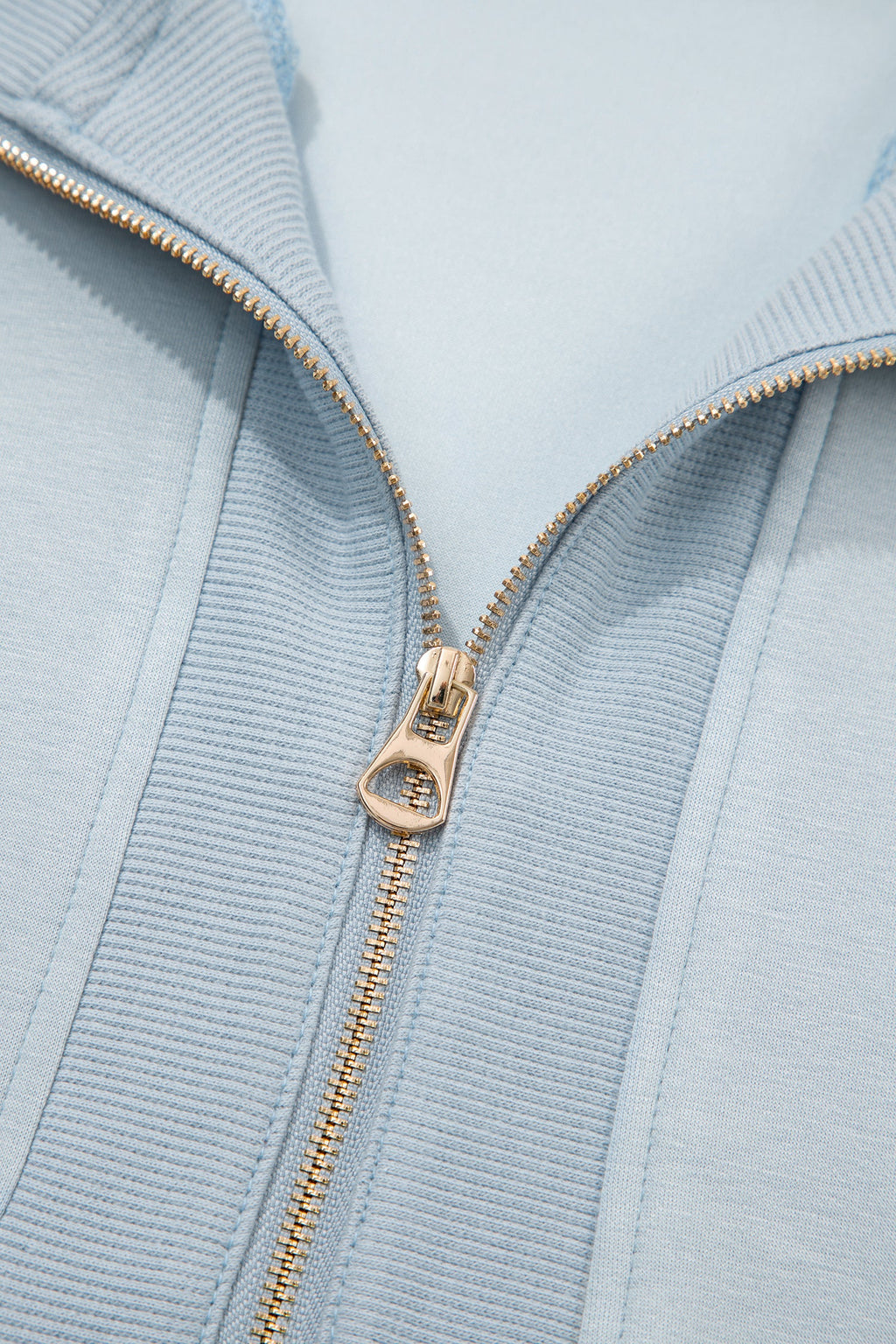 Beau Blue Half Zip Polo Tee Casual Pant Set