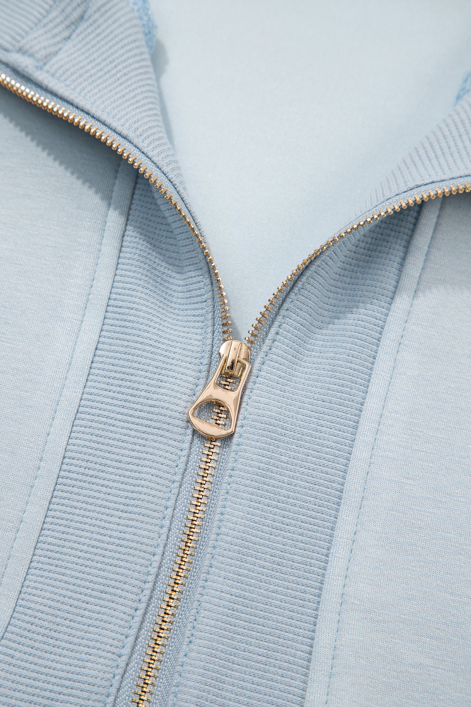 Beau Blue Half Zip Polo Tee Casual Pant Set