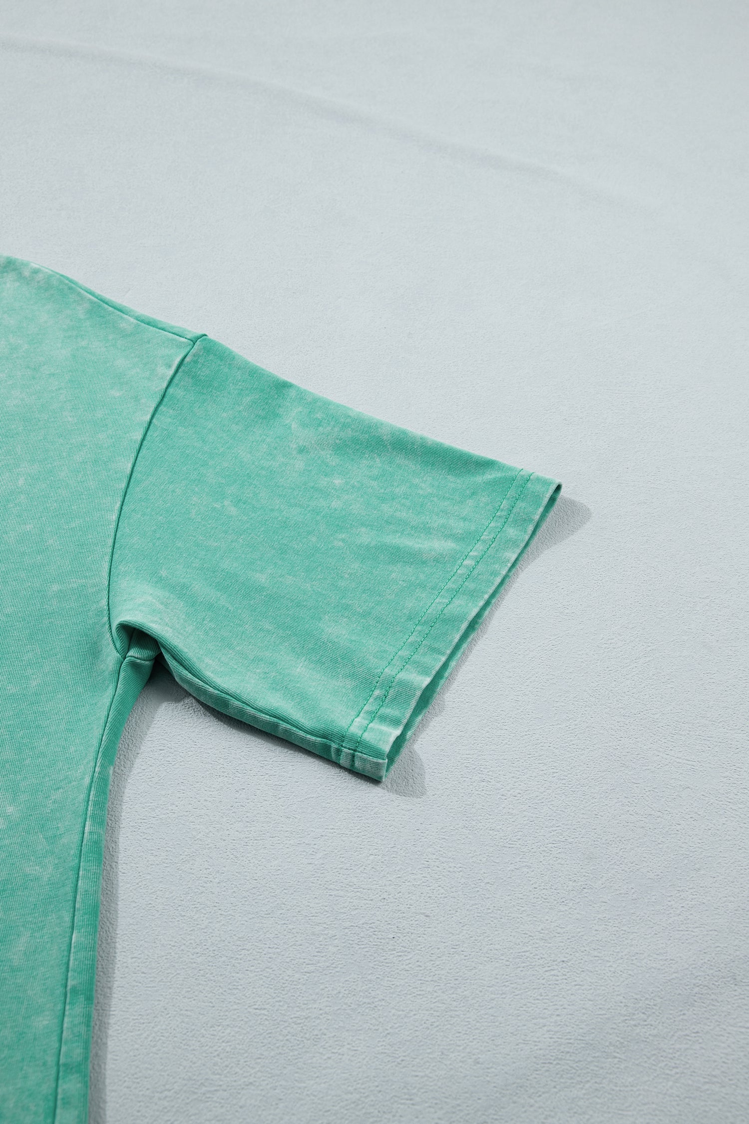Mint Green Solid Color Cotton Mineral Washed Oversize Tee