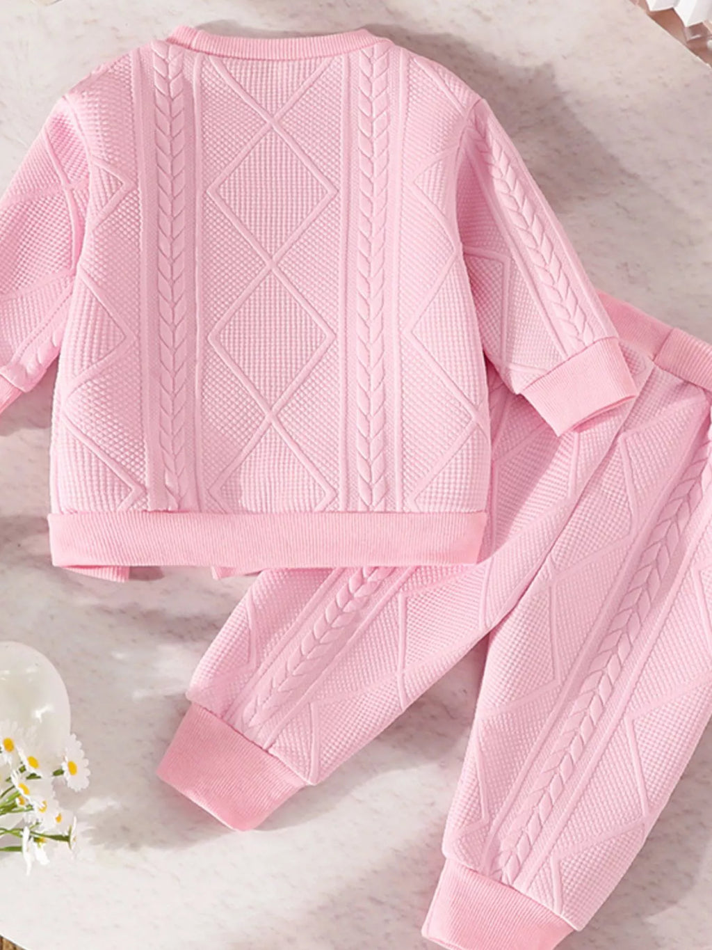 Children's Floral Applique Top and Pants Set