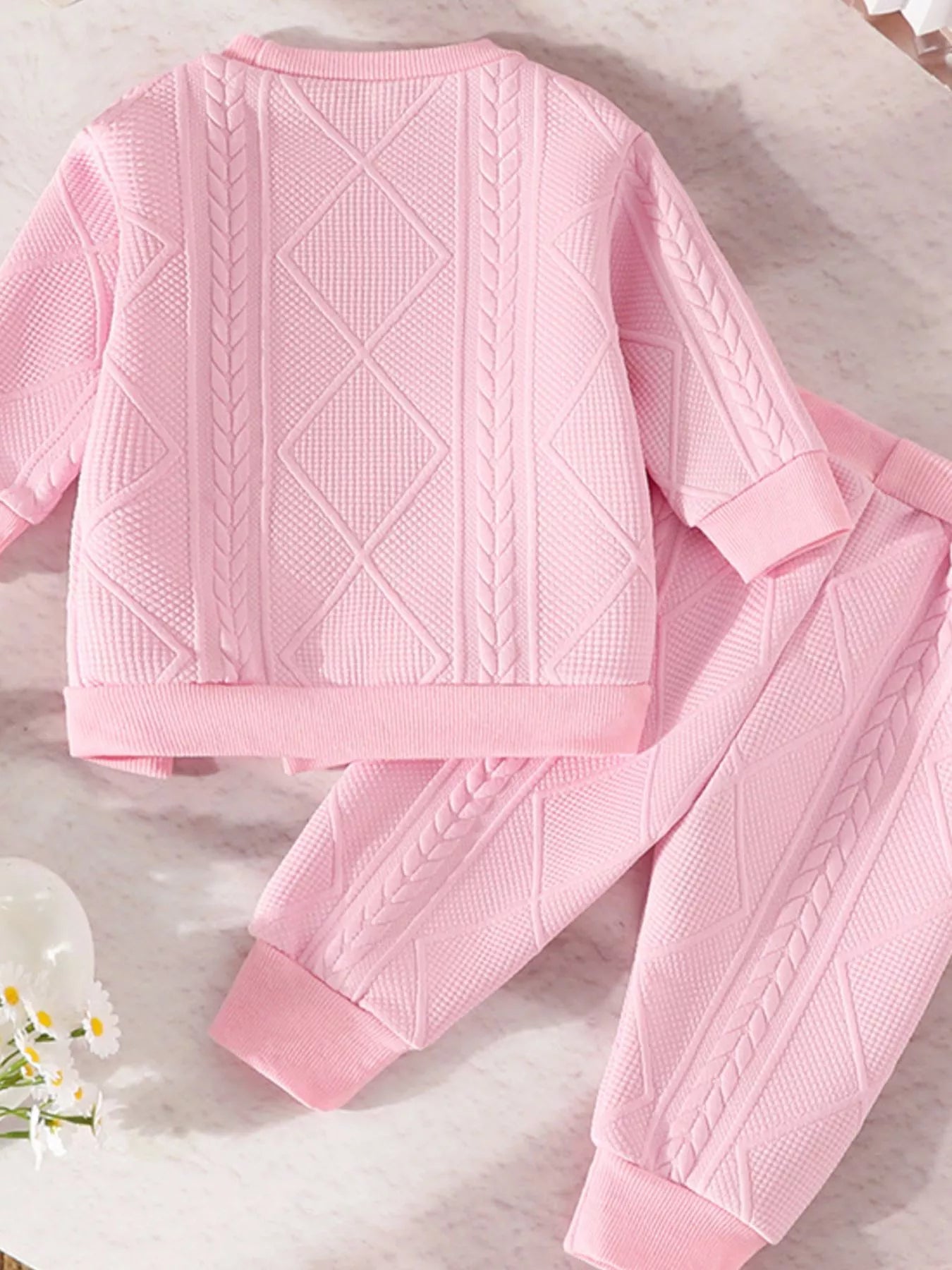 Children's Floral Applique Top and Pants Set