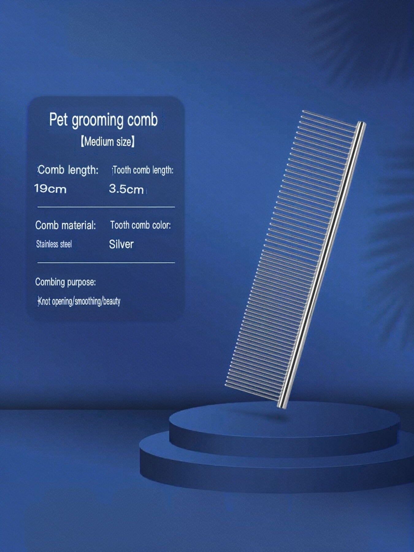 Stainless Steel Pet Grooming Comb for Hair Removal