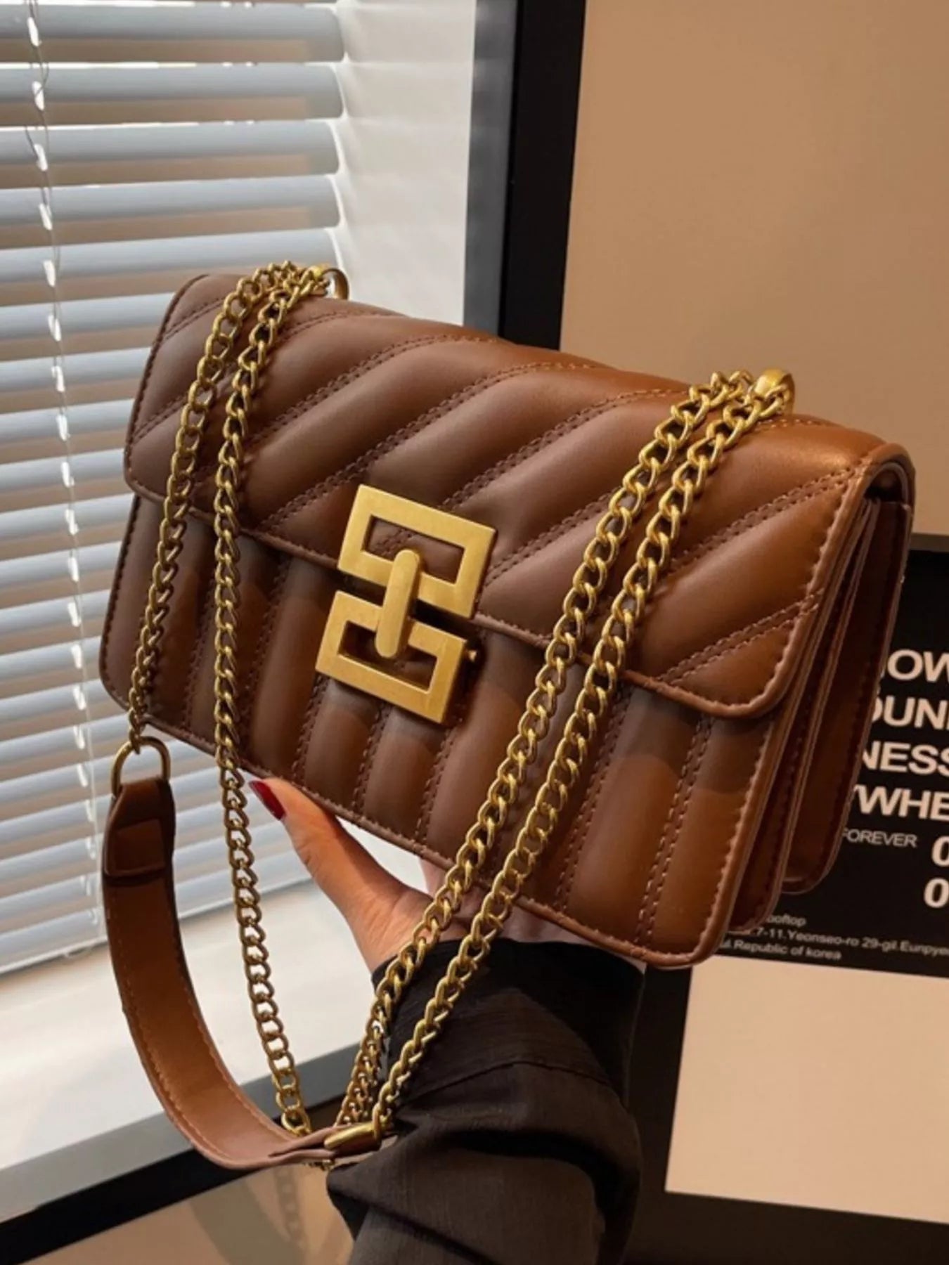 Quilted Flap Chain Shoulder Bag