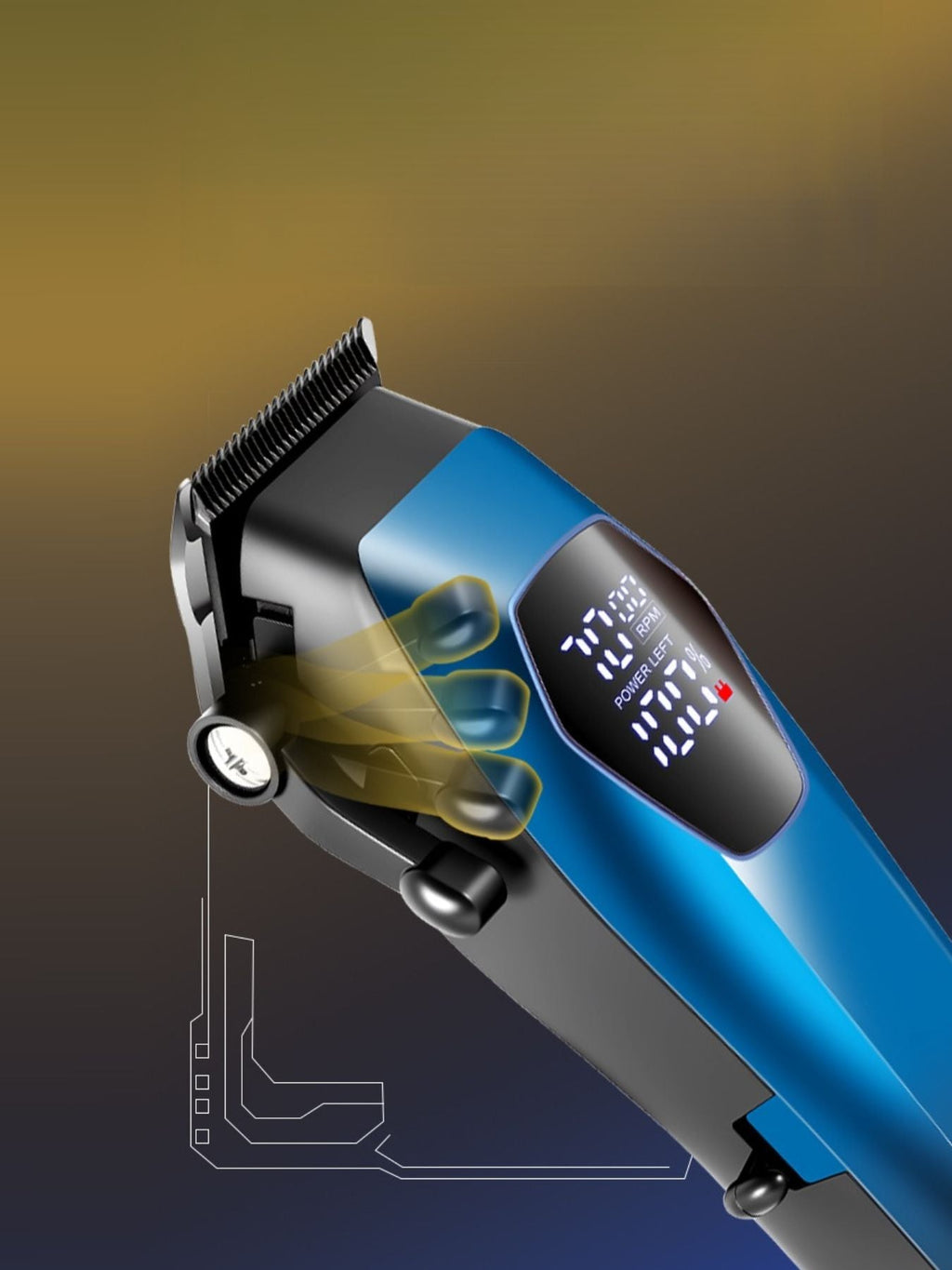 Cordless Hair Clipper with LED Display