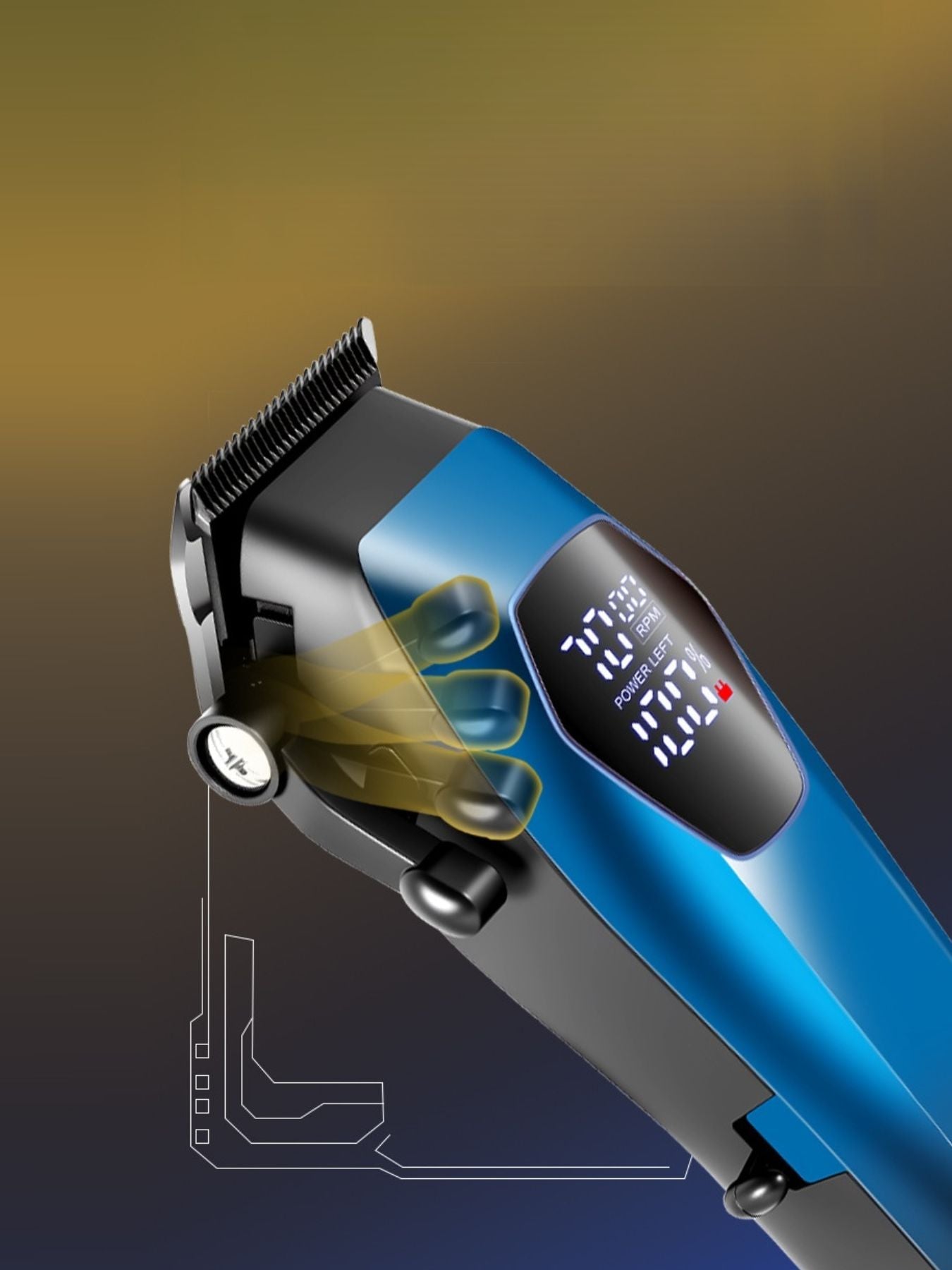 Cordless Hair Clipper with LED Display