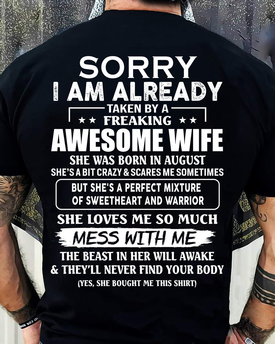 Wife August - Perfect gift for husband From Wife - NGHL08 (SKU68-86-08)
