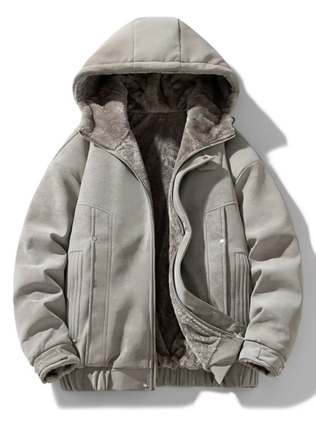 Men's Plus Size Hooded Fleece Lined Winter Jacket