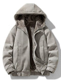 Men's Plus Size Hooded Fleece Lined Winter Jacket