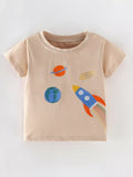 Children's Space Adventure Embroidered T-Shirt