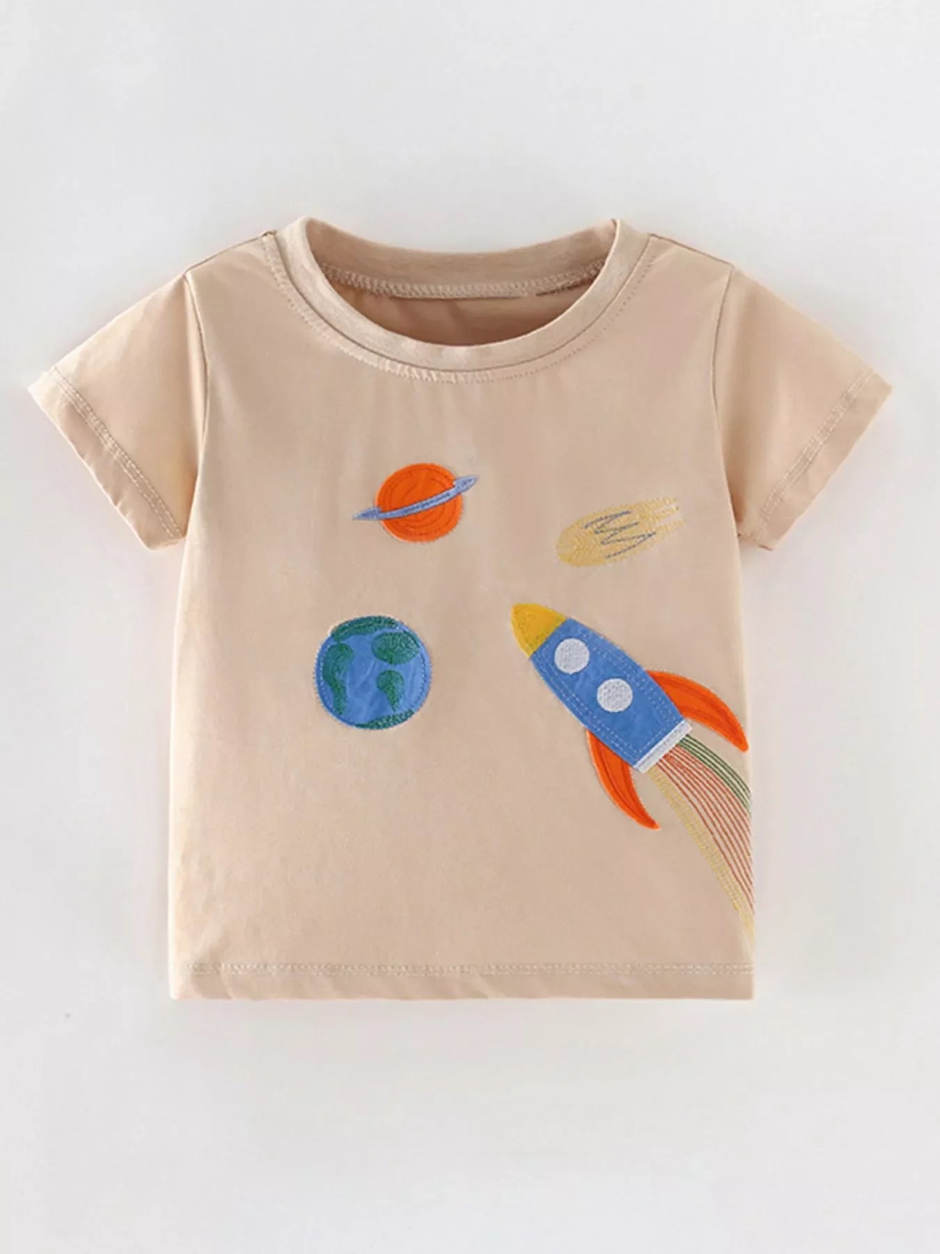 Children's Space Adventure Embroidered T-Shirt
